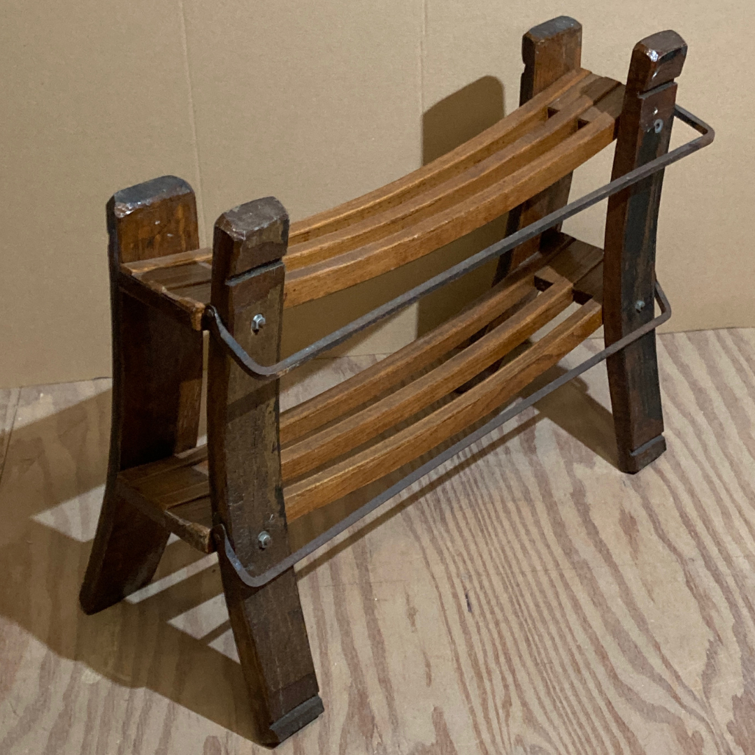 Antique fisherman's stool or wine and shoe rack, Dutch ca 1920