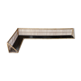 Rattan corner wall shelf 200 x 100 50s