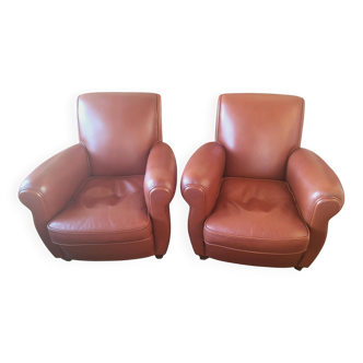 Fauteuil club cuir/lin Angel des montagnes