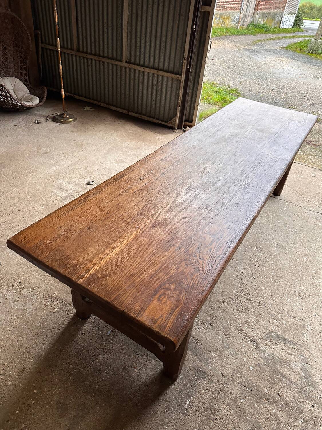 Large oak farm table