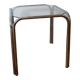 Table d'appoint en verre et métal chromé