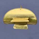 Vintage hammered brass log holder