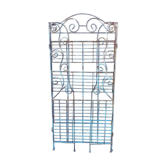 Wrought iron shelf on worked feet
