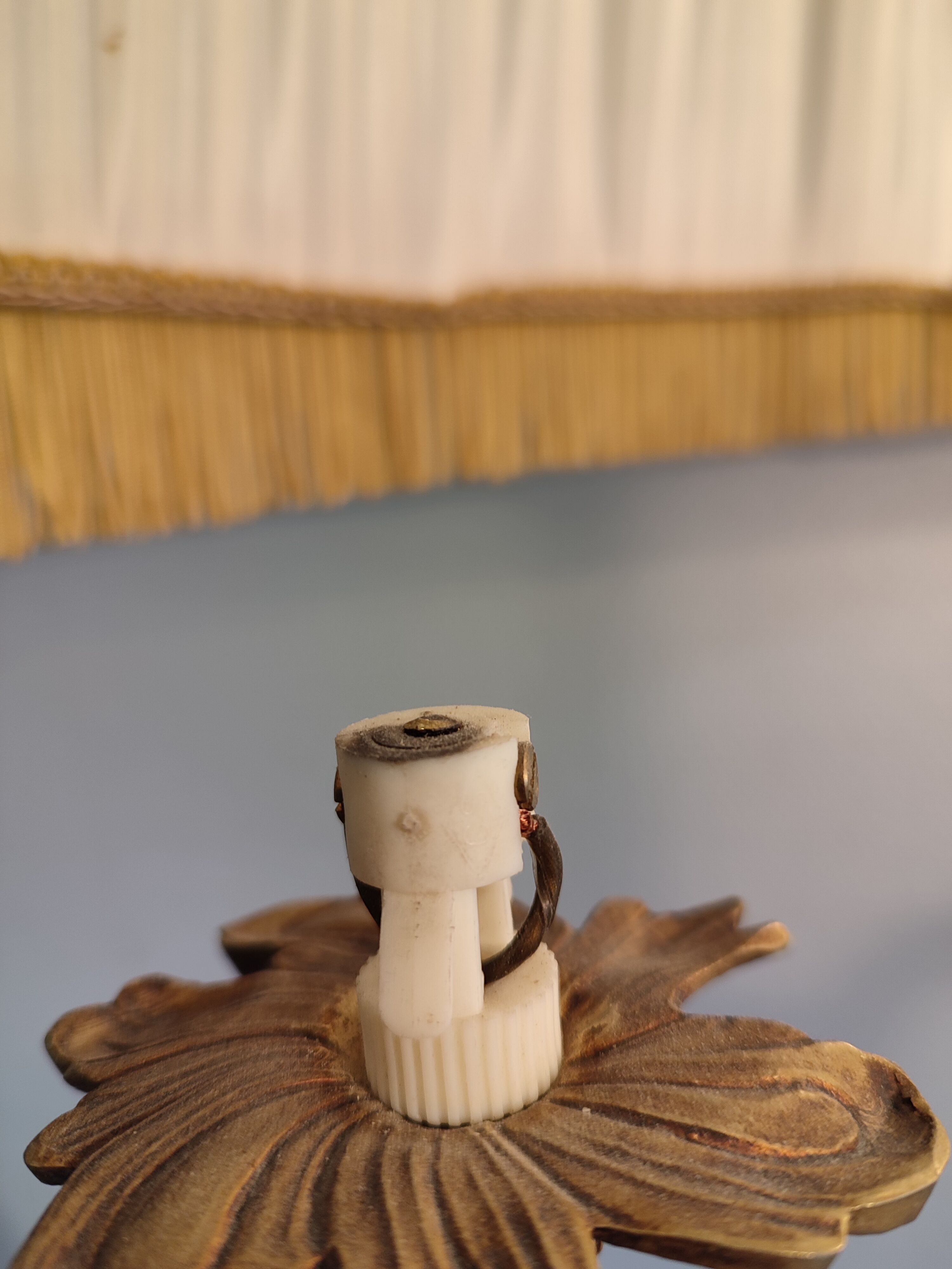 Brass and bronze floor lamp three arms