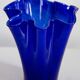 Vintage dark navy blue artistic vase from the mid-20th century.