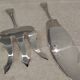 2-piece fish serving set, silver-plated metal, goldsmith V, rocaille marly
