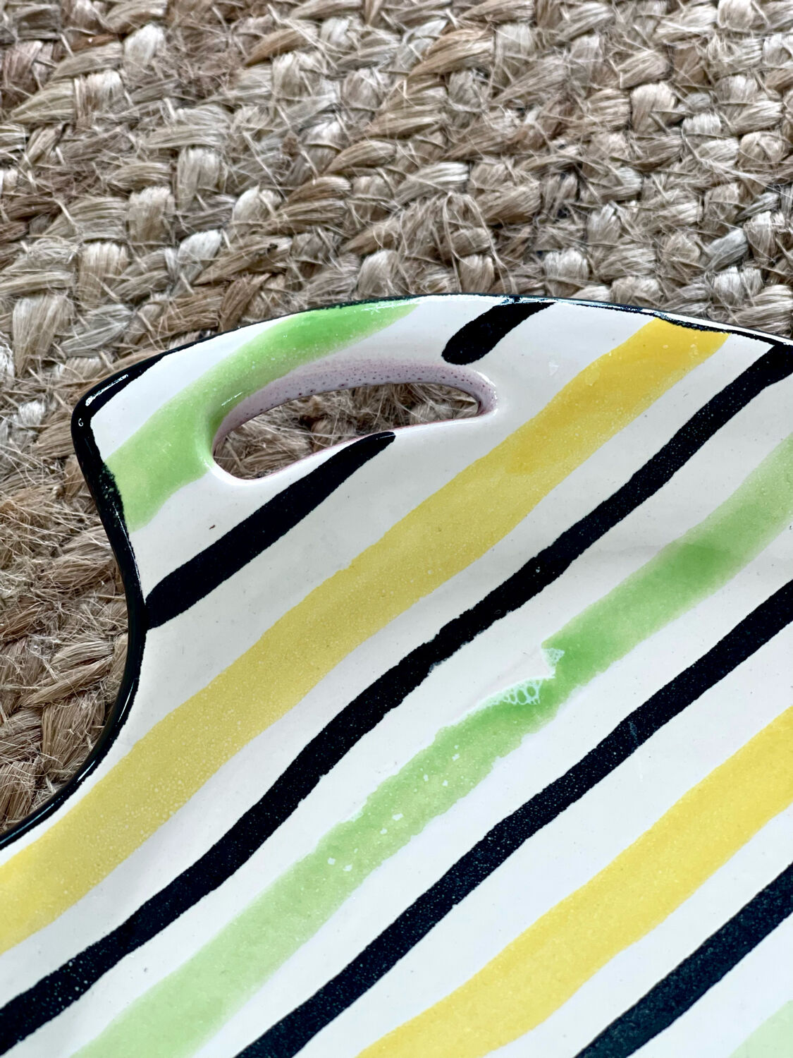 Empty vintage ceramic pocket