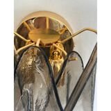 Contemporary Modern Smoked-Fumè "Rondini" Murano Wall Sconces - Set of Two