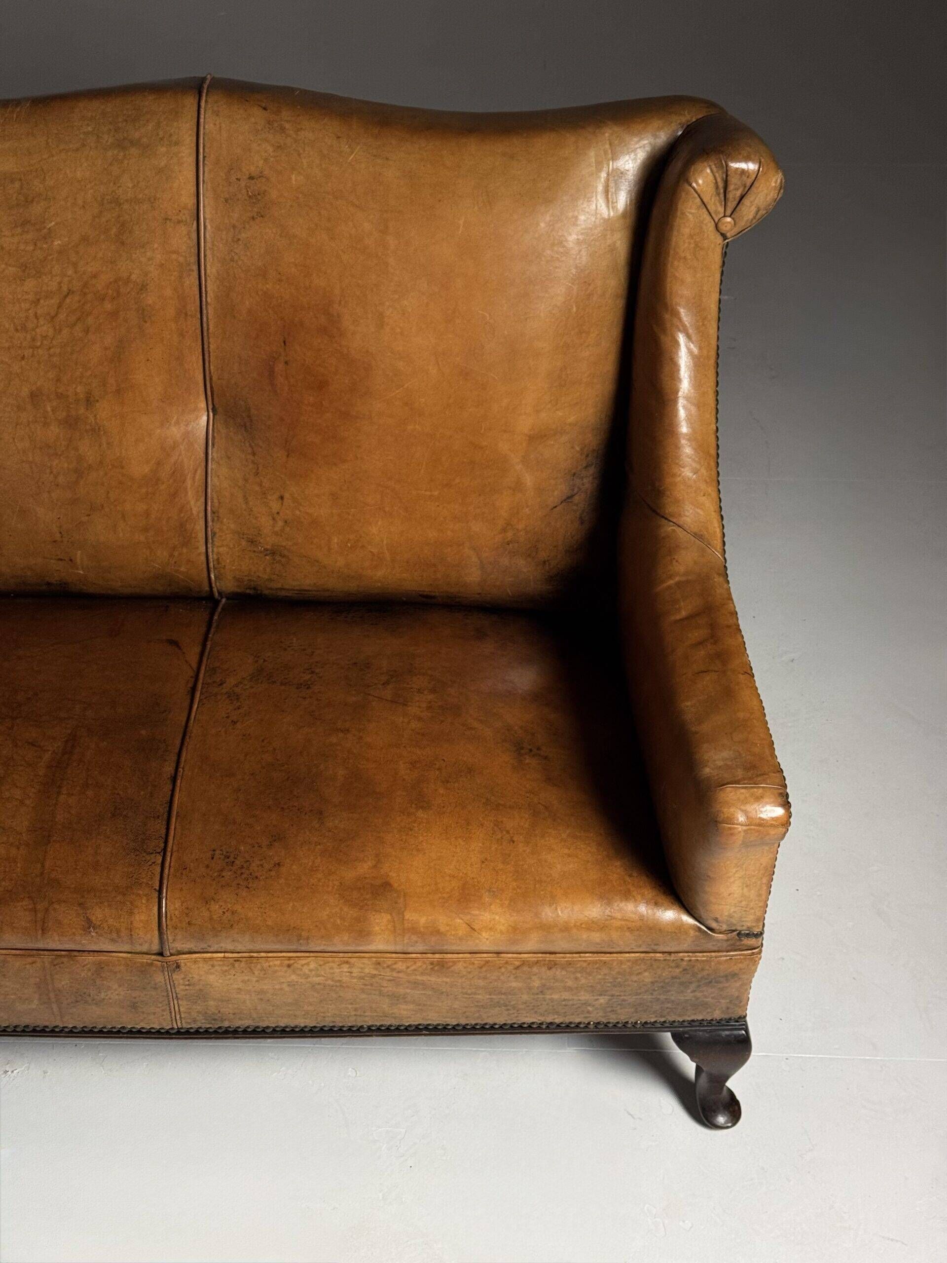 Sheepskin leather classic sofa bench