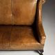 Sheepskin leather classic sofa bench