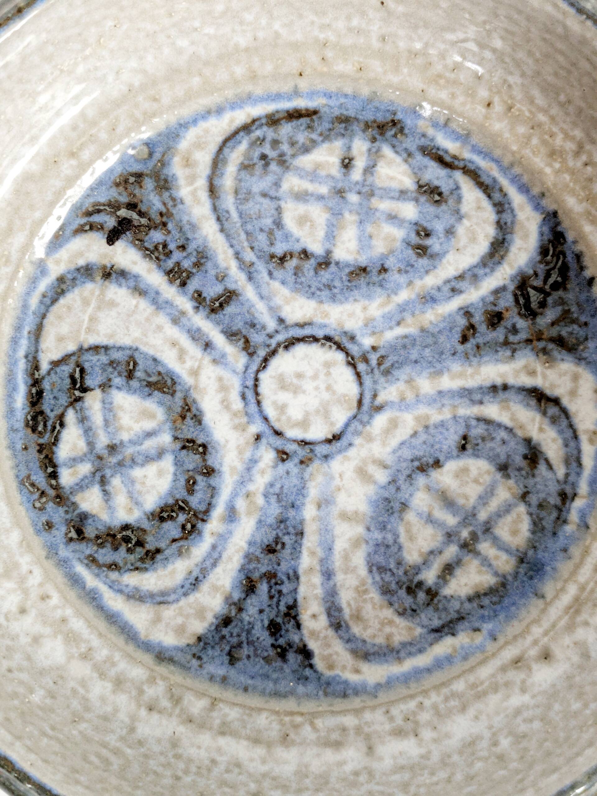 Vintage Søholm Denmark blue stoneware ceramic mid-century bowl