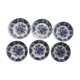 6 Plates dessert service Ridgway Windsor Staffordshire blue décor
