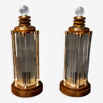A pair of art deco table lamps, Poland, 1960s
