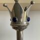 Set of 4 Art Deco candlesticks in silver-plated metal and lapis lazuli