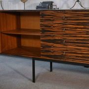 Designer sideboard in Gabonese ebony, 1 door, 12 drawers, 1960s