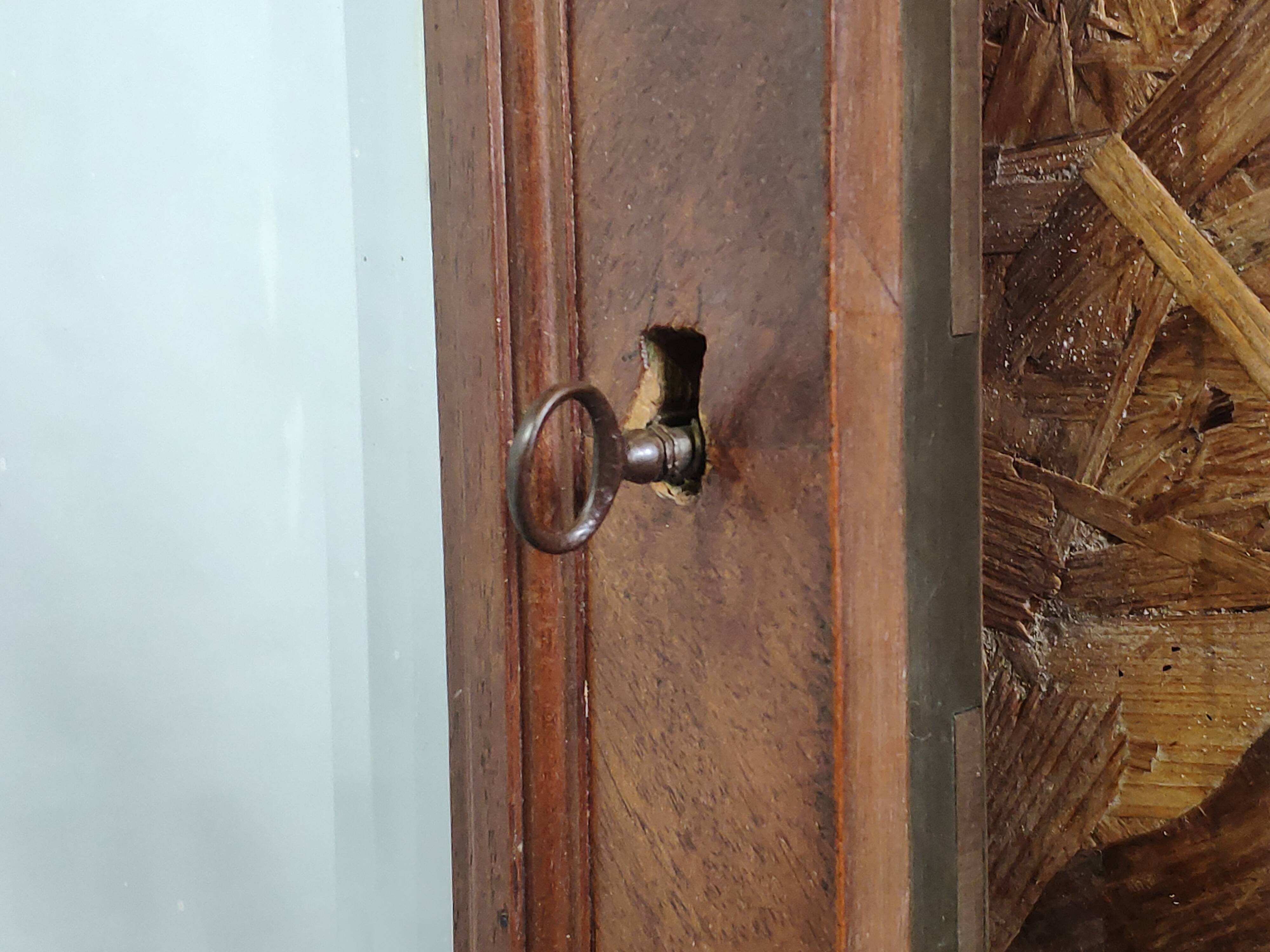 Miroir biseauté d'armoire ancienne - 162x83cm