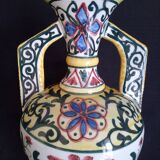 Art Deco ceramic vase, brightly colored abstract patterns