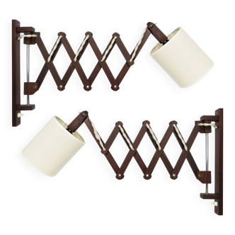 Set of 2 scissors wall lamps, 1960s