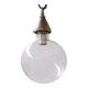 Clear Glass and Brass Bulb Mid-Century French Pendant Light
