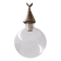Clear Glass and Brass Bulb Mid-Century French Pendant Light