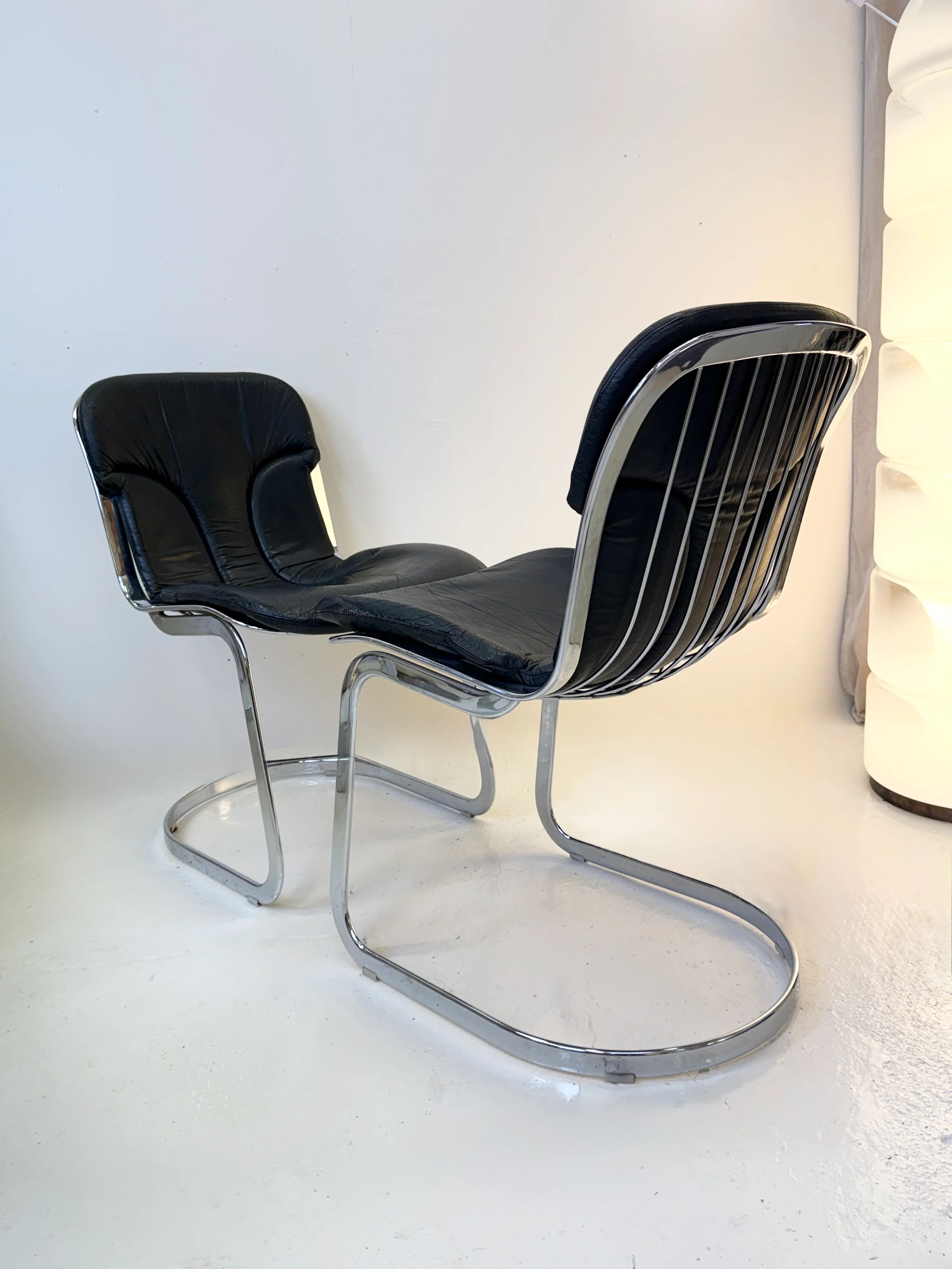 Set of 4 chairs by Willy Rizzo, 1970s