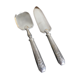 Art Deco dessert service covers in silver metal