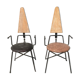 Paire de chaises originales cuir bois métal