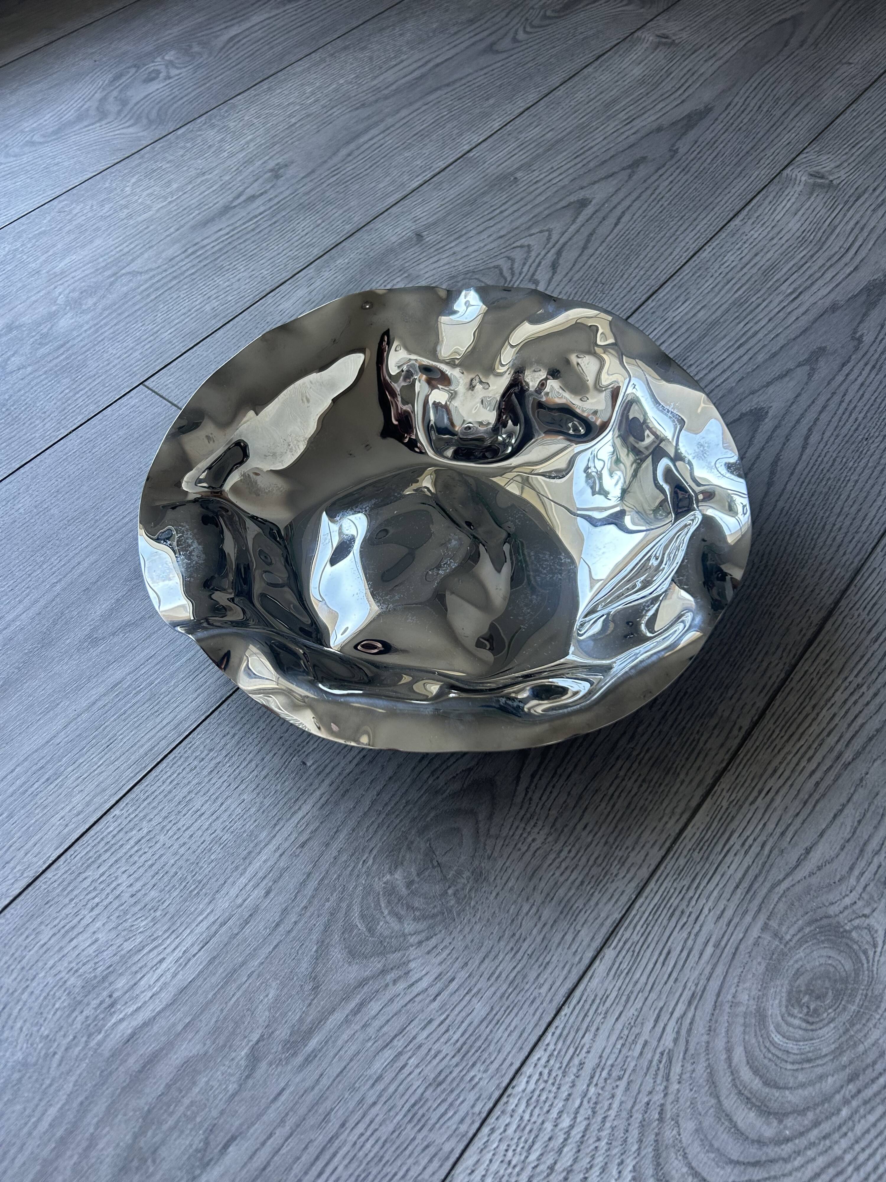 Stainless steel fruit basket / salad bowl - Alessi (Sarrià basket)