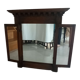 Trypic mirror, with tablet. Velvet and openwork metal braces