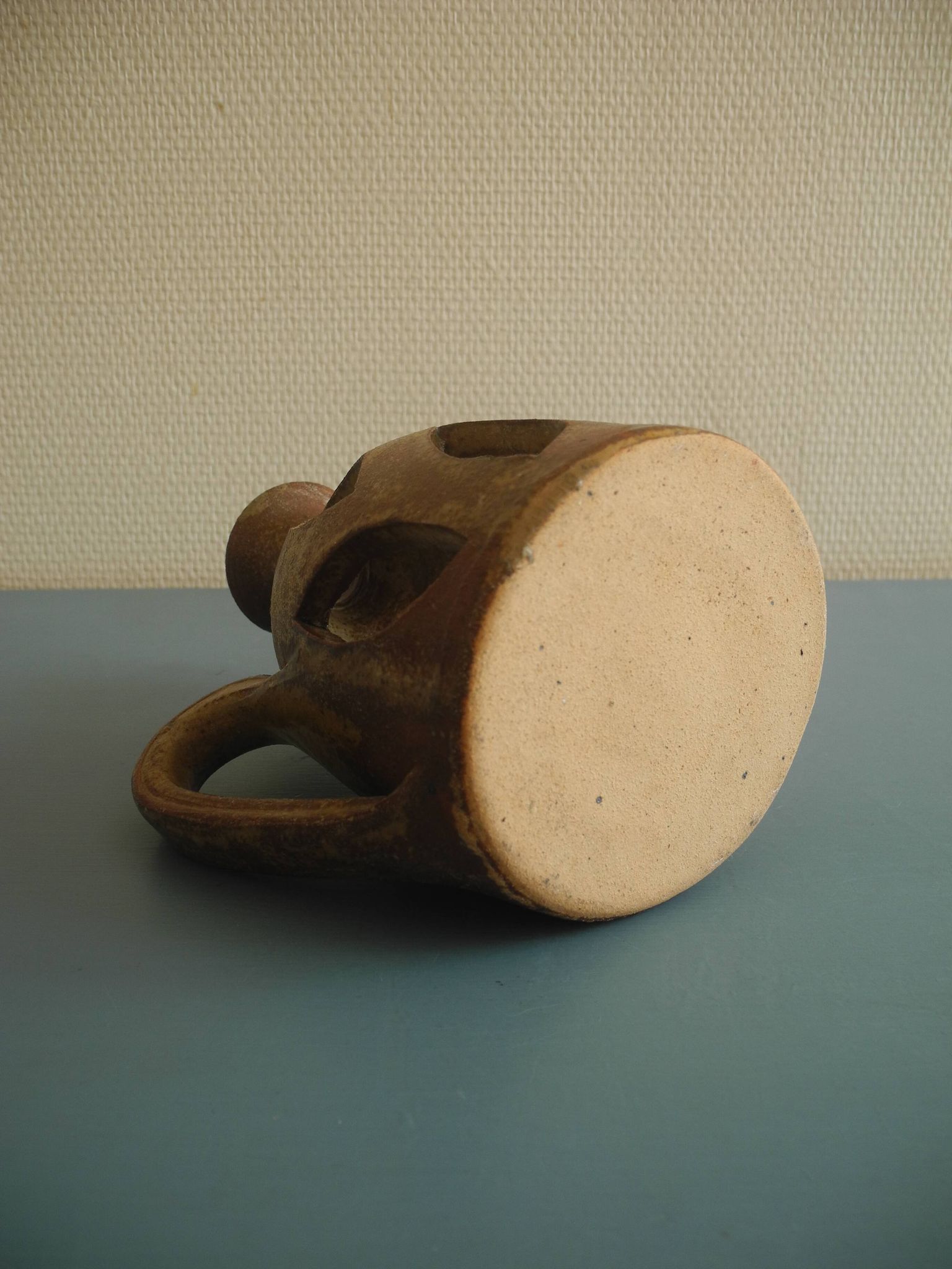 bougeoir photophore grès déco vintage candlestick tealight holder