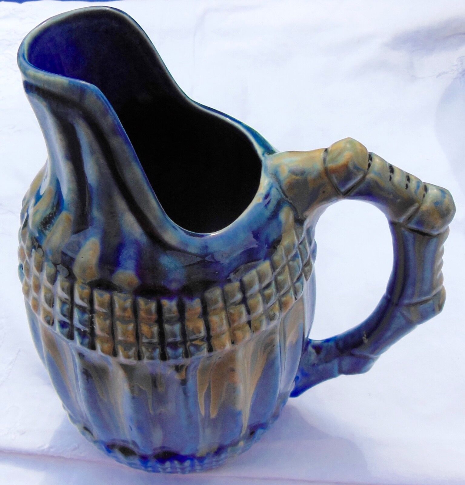 Enamelled ceramic pitcher - to identify
