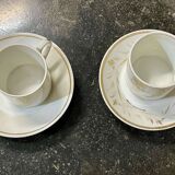Set of 4 cups and saucers from the early 19th century in Paris porcelain