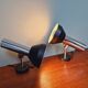 Pair of chromed metal wall lights, Boulanger, 1970s
