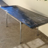 Extension table in Formica black marble year 60
