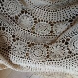 Antique handmade crochet tablecloth