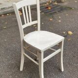 Scandinavian bistro chair made of wood, repainted white