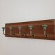 Wall-mounted coat rack 50 cm – 5 ceramic hooks in vintage style green
