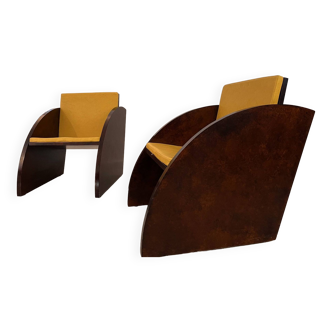 Pair of 80s armchairs with art deco inspiration