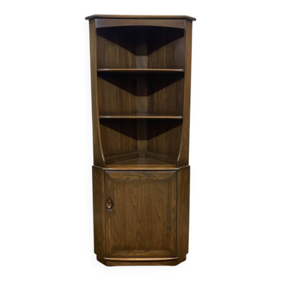 Encoignure anglaise ERCOL en orme des années 1970