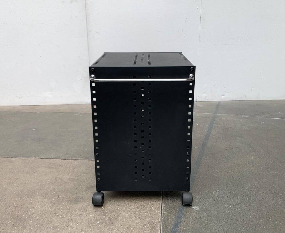 Postmodern perforated metal service trolley, 1980s