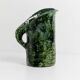 Vintage 1970s studio ceramic vase or pitcher, glazed green.