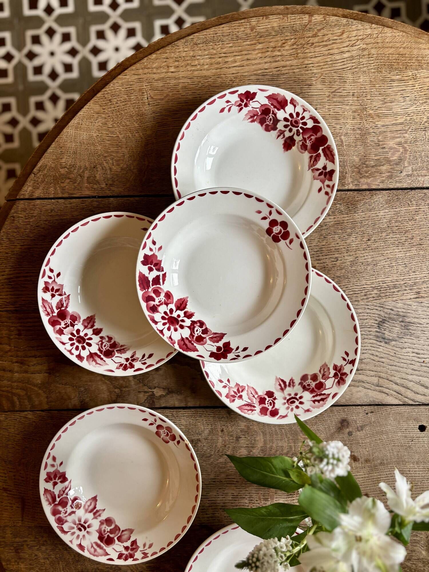 Set of 6 vintage deep plates Model Jane by Céranord