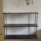 Wooden shelf with gold metal