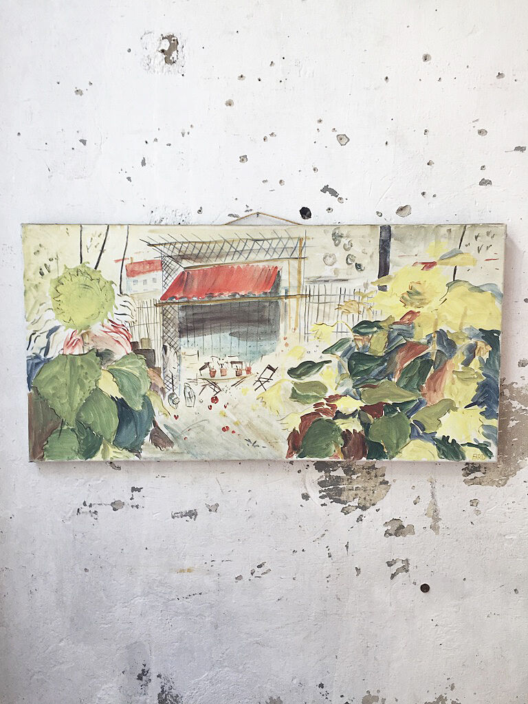 Landscape gouache canvas 1m