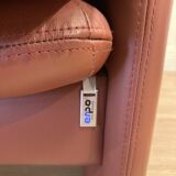 Pair of "Erpo" designer leather armchairs