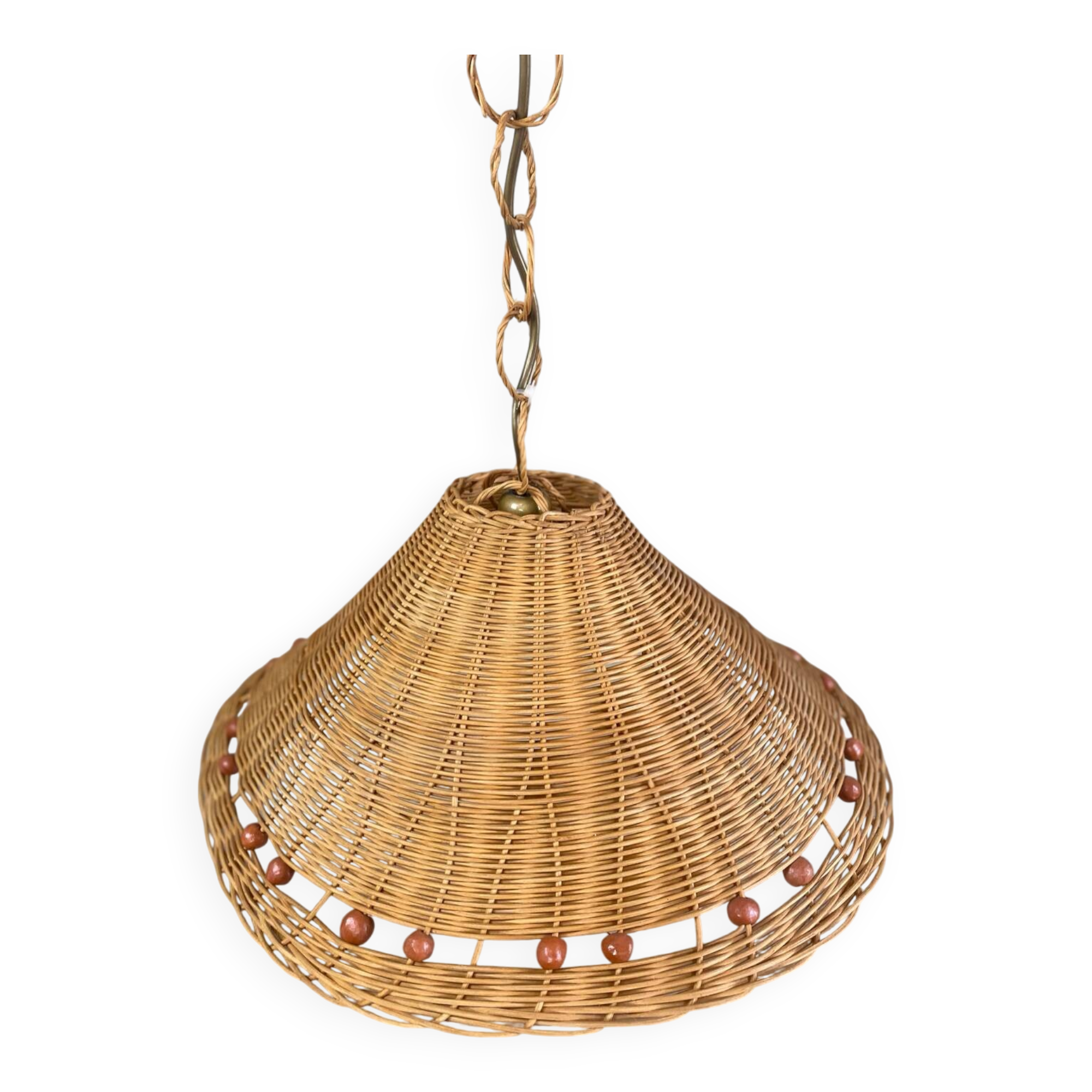 Vintage wicker pendant light