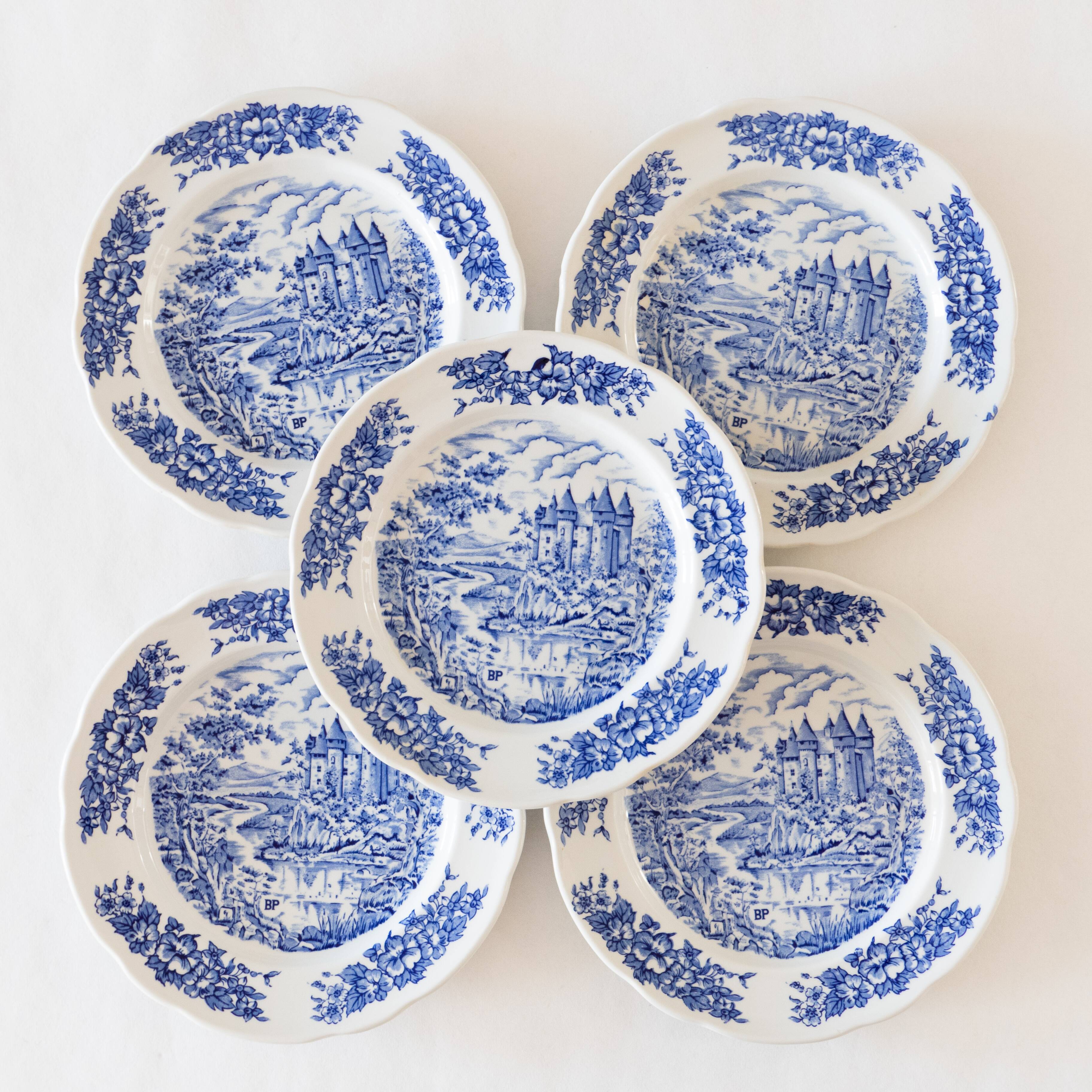 5 vintage collector's plates in pyroblan porcelain BP