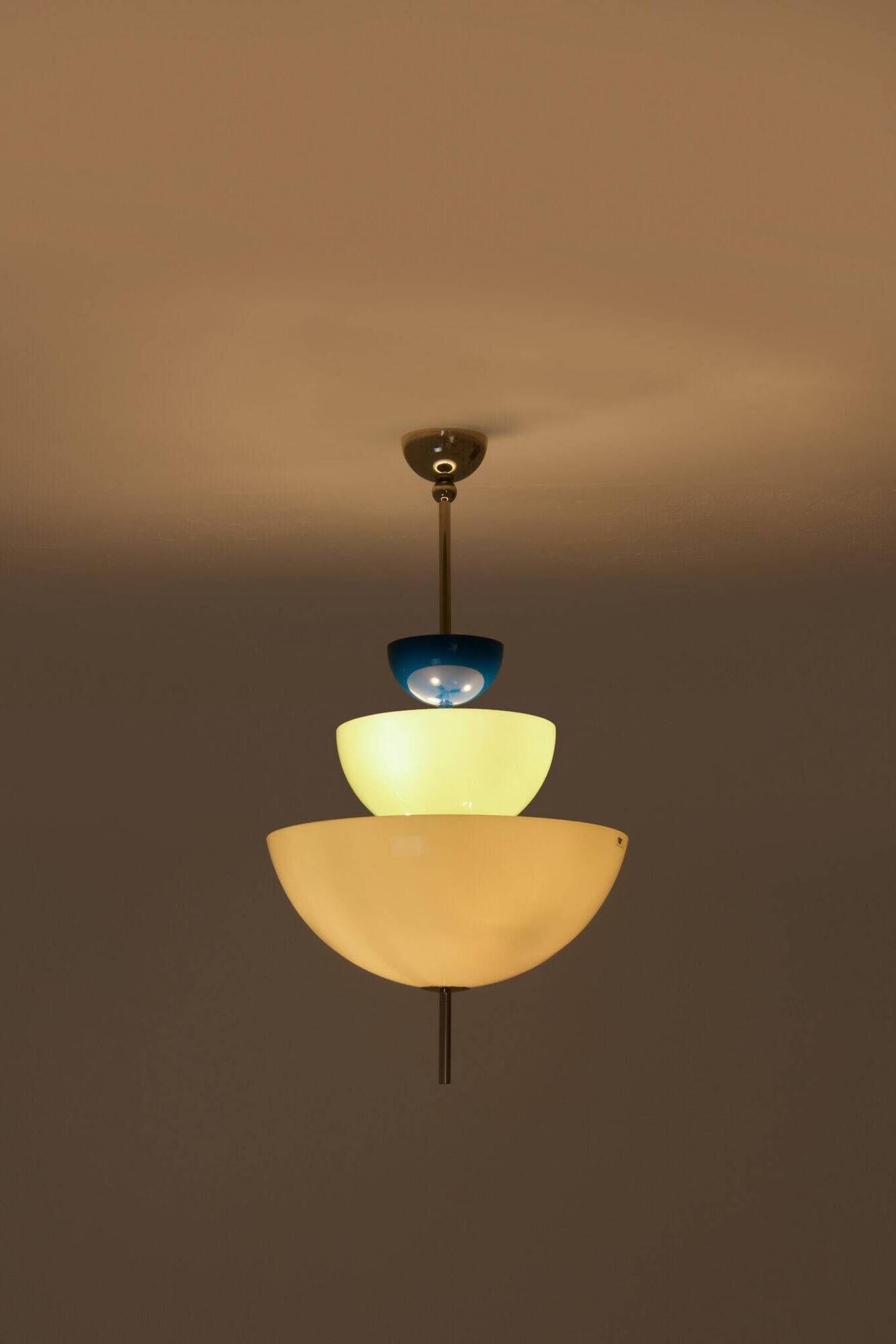 Rare 1980s Memphis style Murano glass chandelier / pendant lamp - Tre