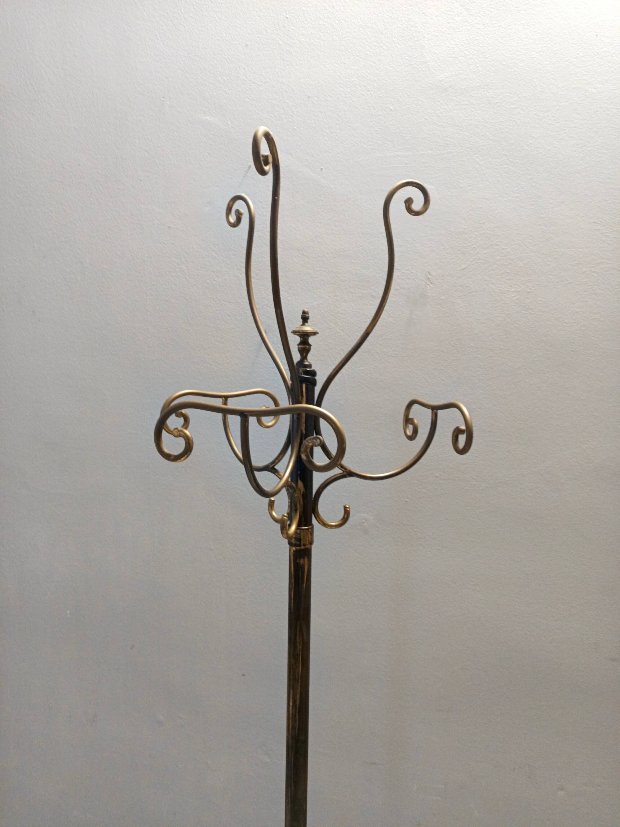 Brass Iron Hat and Coat Rack by Meazza in the Style of Piero Fornasetti, It