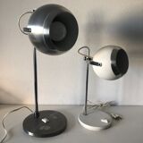 Large vintage lamp 1960 brushed steel eyeball - 44 cm
